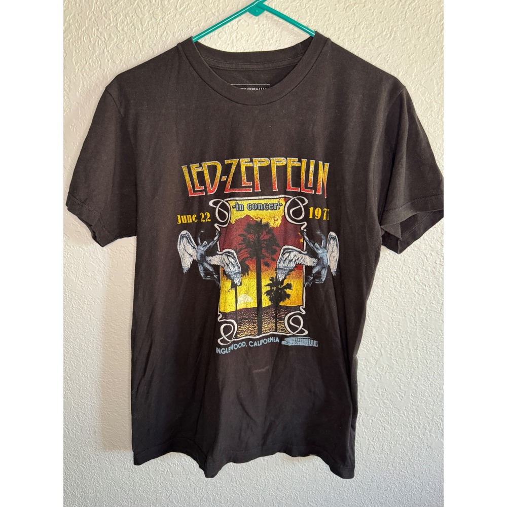 VINTAGE STYLE Led Zeppelin Graphic T-Shirt Mens Medium Black Excellent